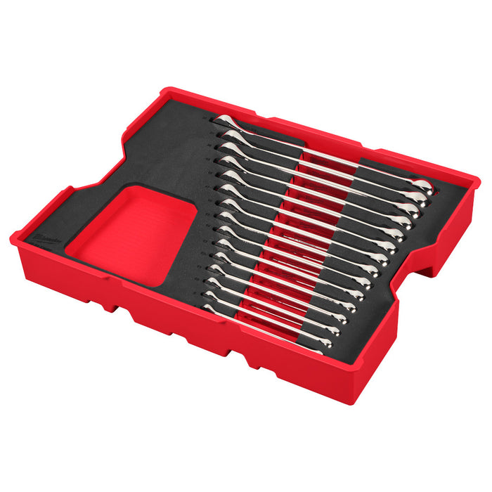 Milwaukee 15pc. Metric Combination Wrench Set with Tray for PACKOUT™ Drawers 48-22-0154