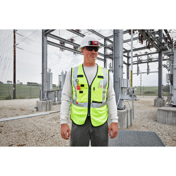 MILWAUKEE AR/FR Cat. 1 Class 3 High Visibility Yellow Mesh Safety Vest