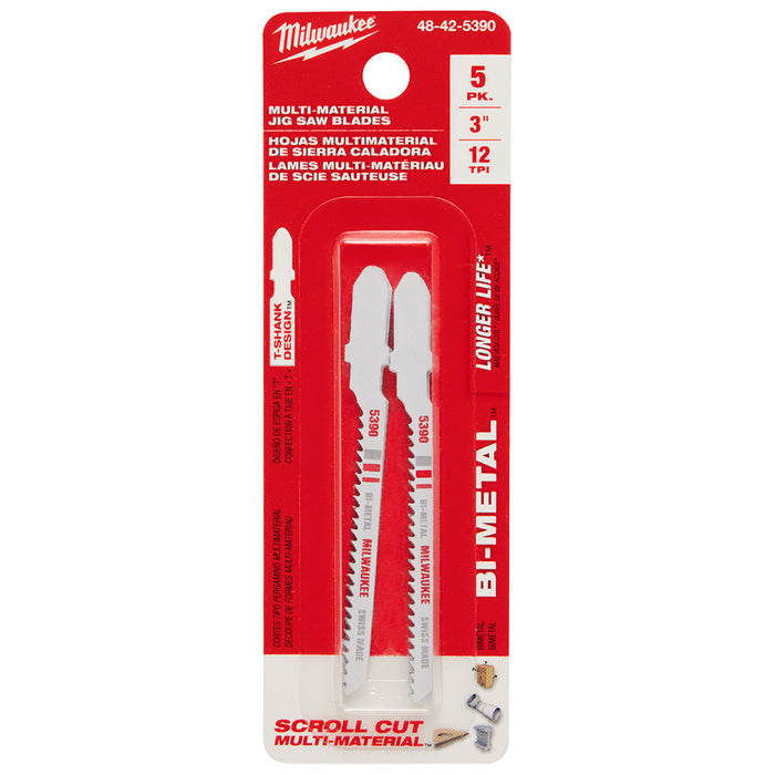 Milwaukee Tools 3 In. 12 TPI Bi-Metal Jigsaw Bld 48-42-5390