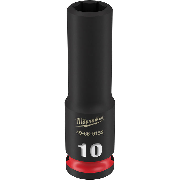 MILWAUKEE SHOCKWAVE Impact Duty Dado de 6 puntos con accionamiento de 3/8" y 10 mm de profundidad