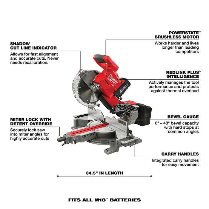 MILWAUKEE M18 FUEL™ 10" Dual Bevel Sliding Compound Miter Saw Kit