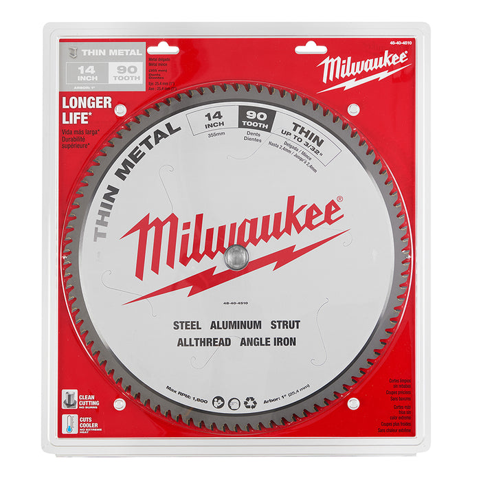MILWAUKEE 14" 90T Circular Saw Metal Cutting Blade