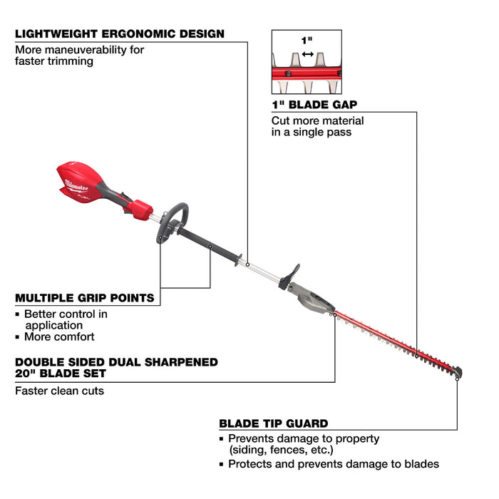 MILWAUKEE M18 FUEL™ Short Pole Hedge Trimmer (Tool Only)