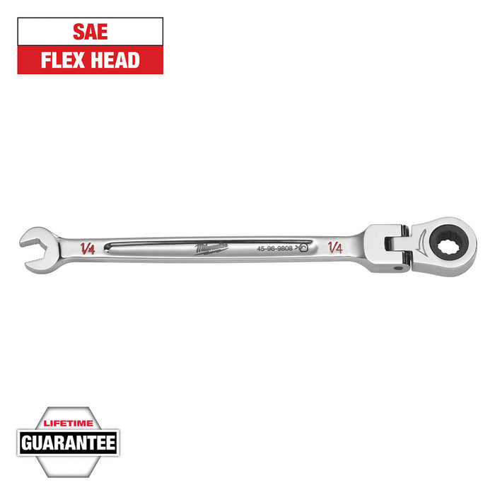 MILWAUKEE Flex Head Ratcheting Combination Wrench - SAE