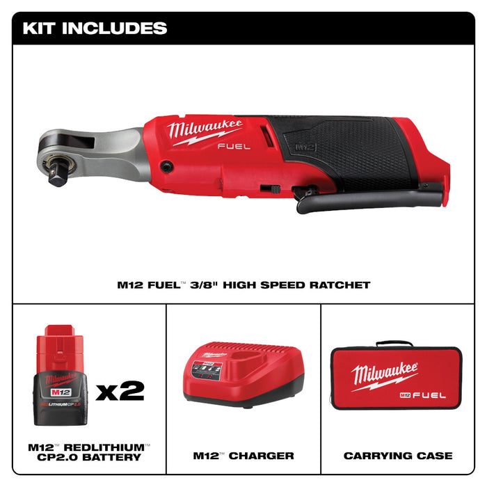 Kit de trinquete de alta velocidad MILWAUKEE M12 FUEL™ de 3/8"
