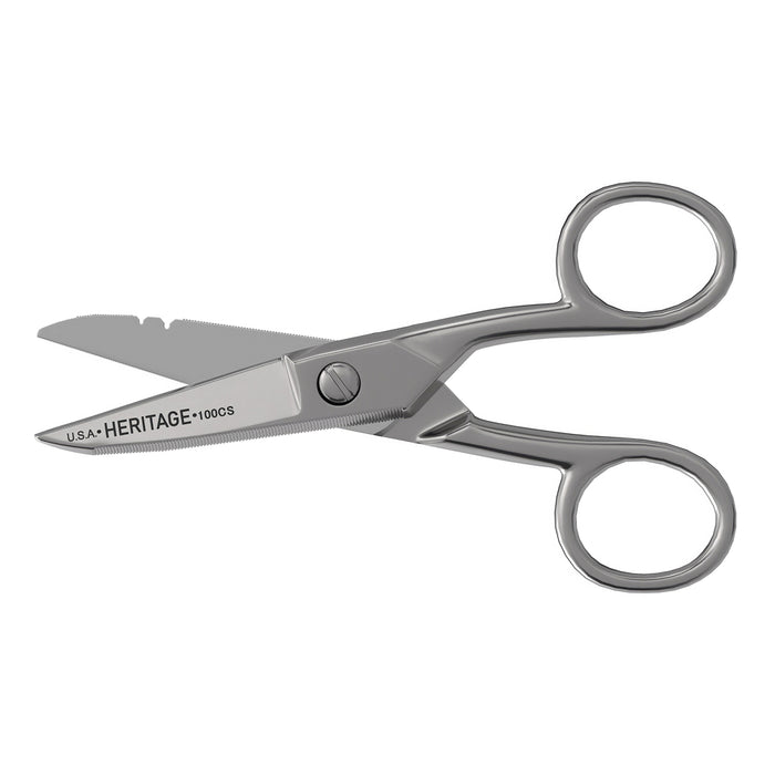 KLEIN TOOLS Serrated Electrician Scissors w/ Stripping