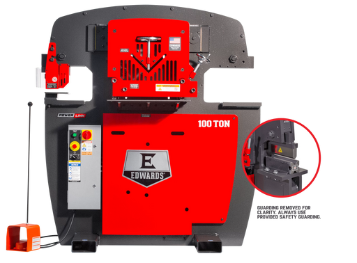 EDWARDS 100 Ton Ironworker 230V, 1PH, PowerLink, Coper Notcher & 2 LED Lights