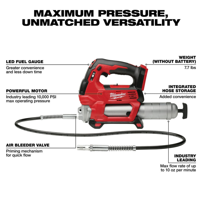 Milwaukee M18 FUEL 1/2" High Torque Impact Wrench and Grease Gun Combo Kit M18 2967-22GG