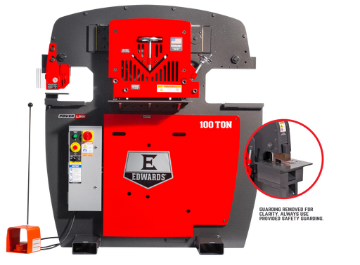 EDWARDS 100 Ton Ironworker 208V, 3PH, PowerLink, Coper Notcher & 2 LED Lights