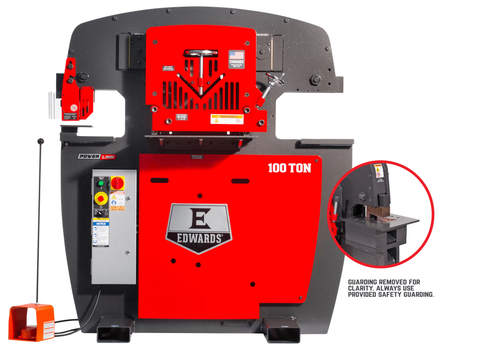 EDWARDS 100 Ton Ironworker 208V, 3PH, PowerLink, Coper Notcher & 2 LED Lights