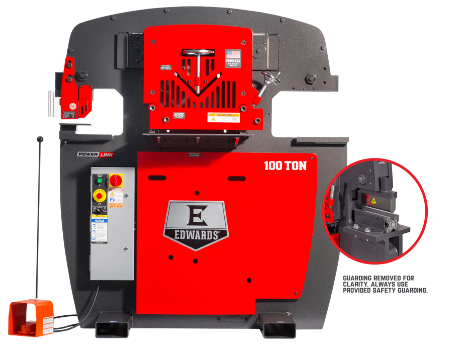 EDWARDS 100 Ton Ironworker 230V, 3PH, PowerLink, 10" Brake & 2 LED Lights