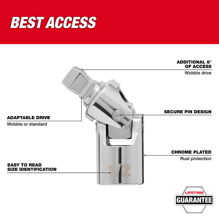 Junta universal con accionamiento de 1/2" MILWAUKEE