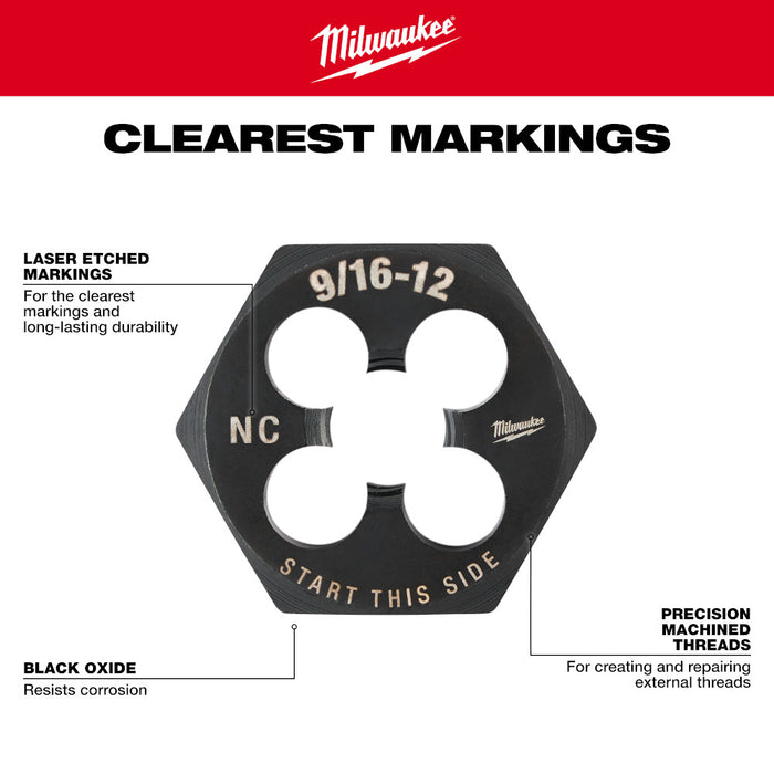 Troquel de roscado hexagonal de 2-1/6" MILWAUKEE