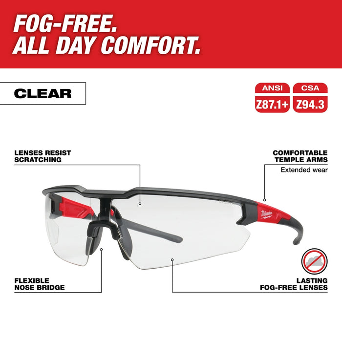 MILWAUKEE Safety Glasses - Fog-Free Lenses