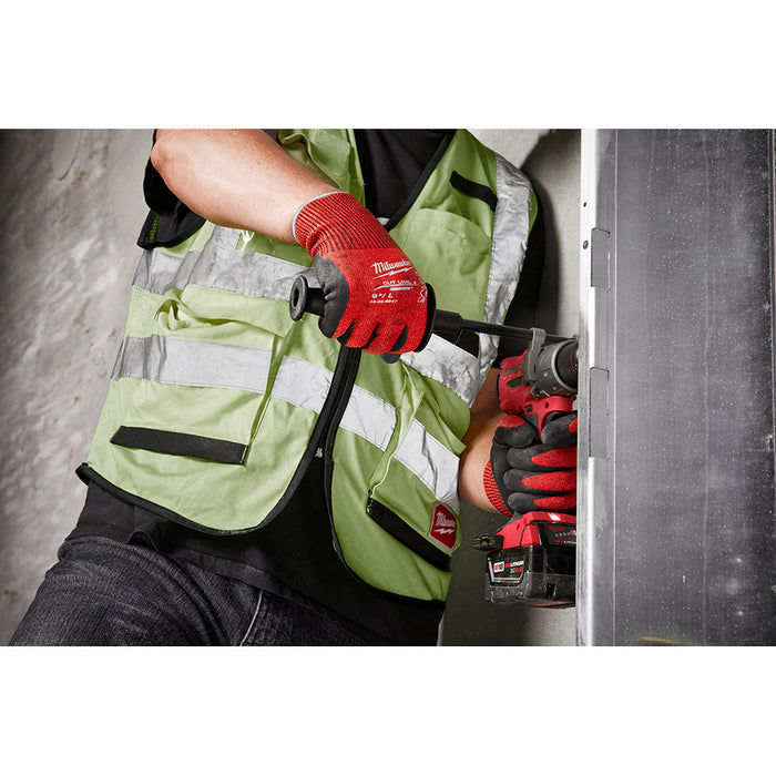 Guantes bañados en nitrilo de nivel 4 de corte MILWAUKEE