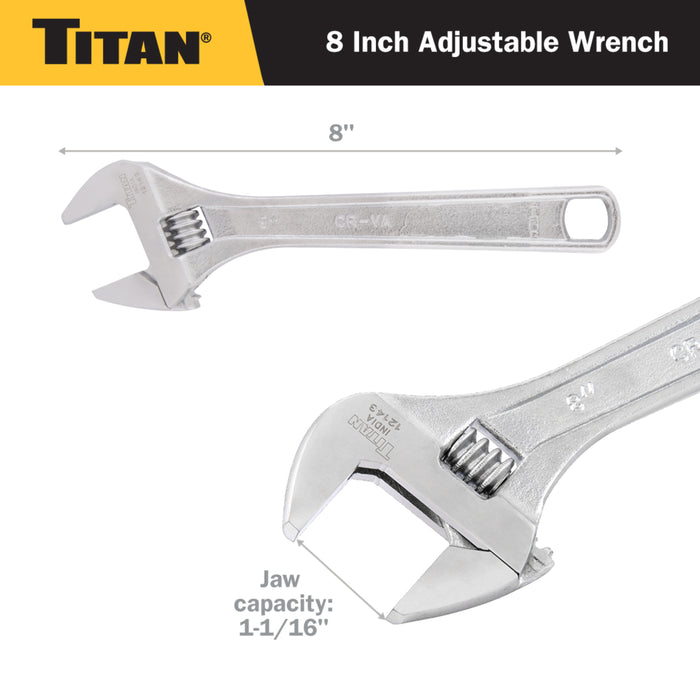 Titan 8" Adjustable Wrench