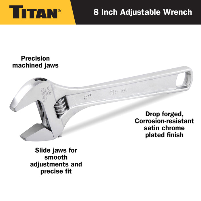Titan 8" Adjustable Wrench