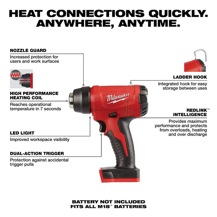 MILWAUKEE M18 Compact Heat Gun (Tool Only) Q4