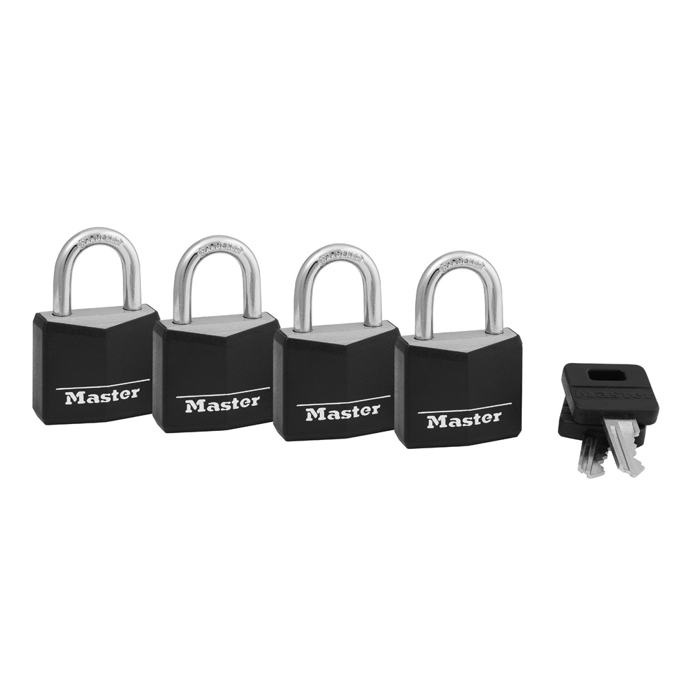 MASTER LOCK 1-3/16" Wide Covered Solid Body Padlock (4 PACK)