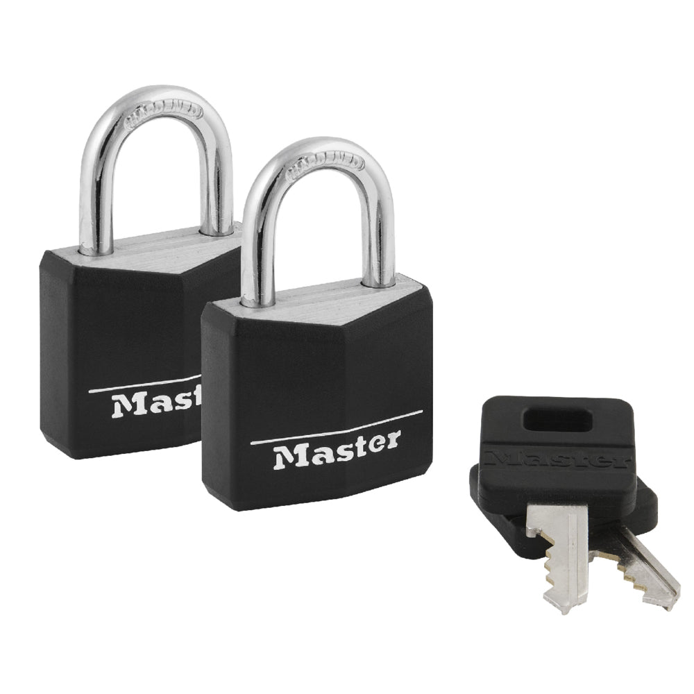 MASTER LOCK 1-3/16" Wide Covered Solid Body Padlock (2 PACK)