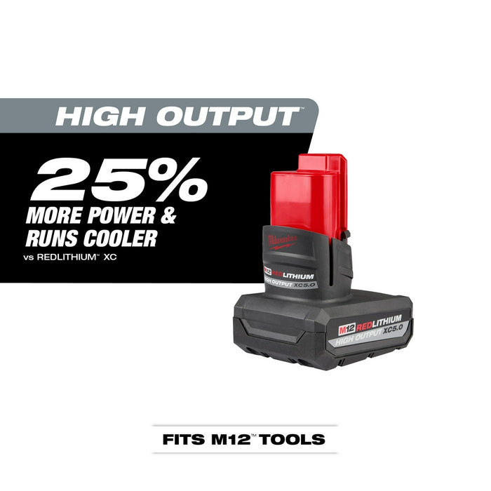 Batería MILWAUKEE M12™ REDLITHIUM™ HIGH OUTPUT™ XC5.0