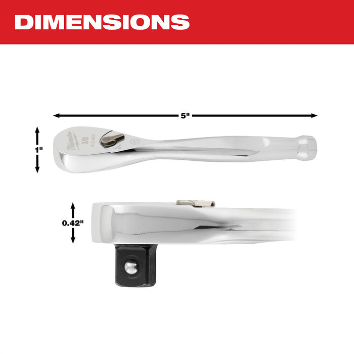MILWAUKEE 3/8" Drive 5" Ratchet