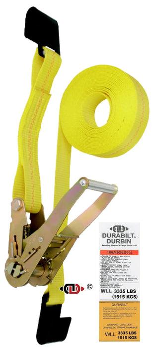 Advantage Flat Hook Ratchet Strap, 2" x 27'