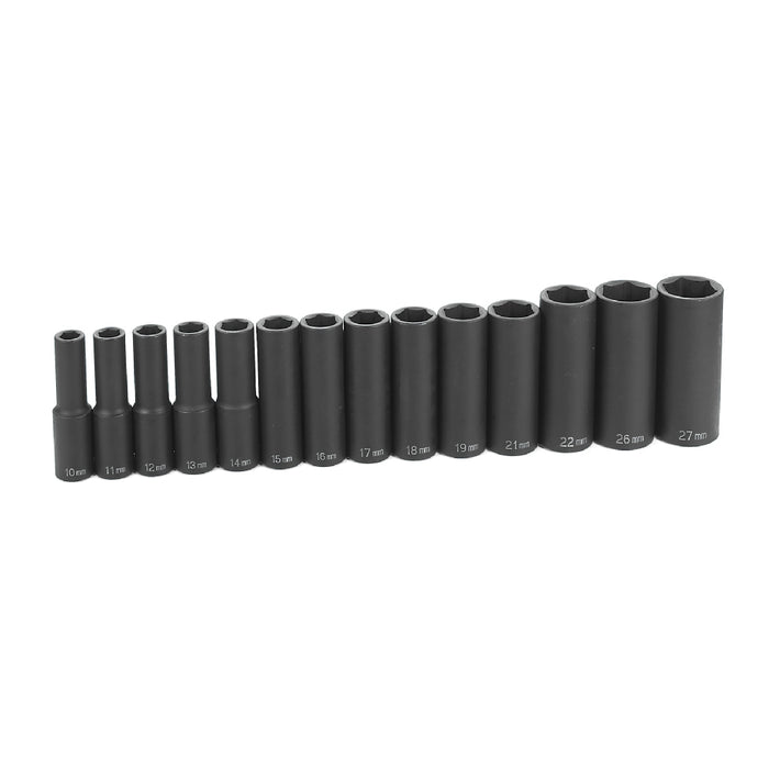 Grey Pneumatic 1/2" Drive 14 Piece Deep Metric Impact Set