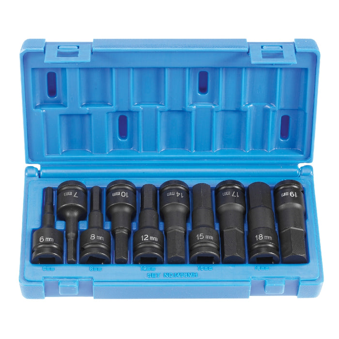 Grey Pneumatic 1/2" Drive 10 Piece Metric Hex Driver Set