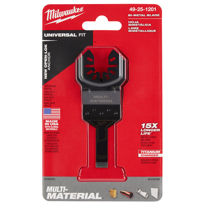MILWAUKEE 3/8" Universal Fit OPEN-LOK™ TITANIUM CHARGED™ Bi-Metal Multi-Material Blade