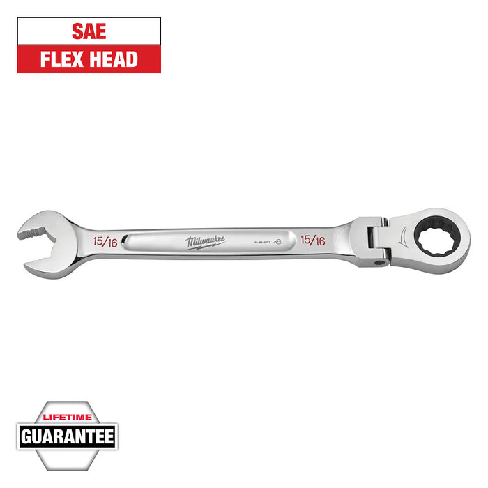MILWAUKEE Flex Head Ratcheting Combination Wrench - SAE