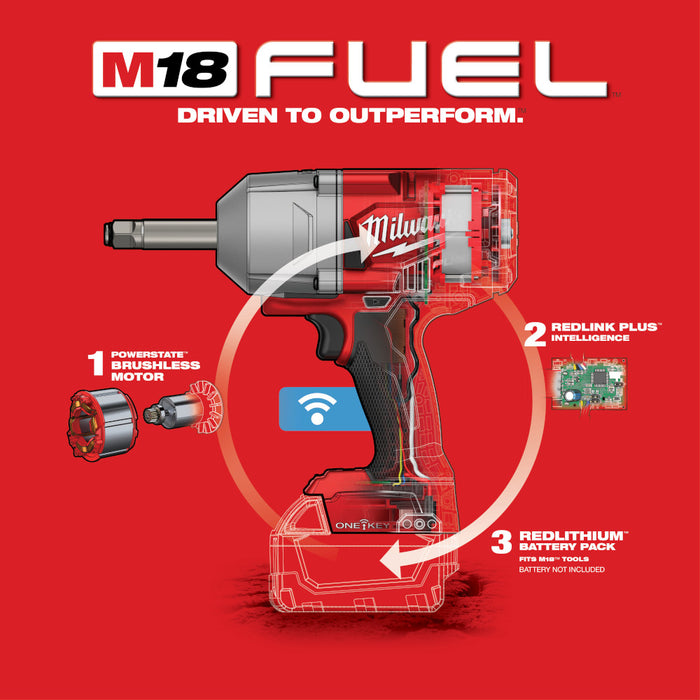 MILWAUKEE M18 FUEL™ 1/2” Ext. Llave de impacto dinamométrica controlada por yunque con ONE-KEY™ (solo herramienta)