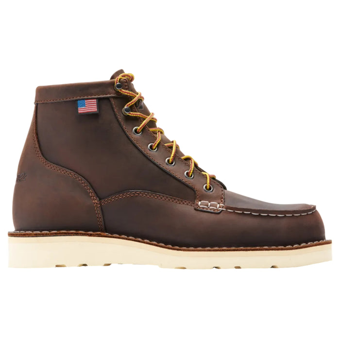 Danner 6” Bull Run Steel Toe Work Boots for Men - Oiled Full-Grain Leather with Non Slip Wedge Outsole and 3-Density Cushion Footbed, EH Resistant