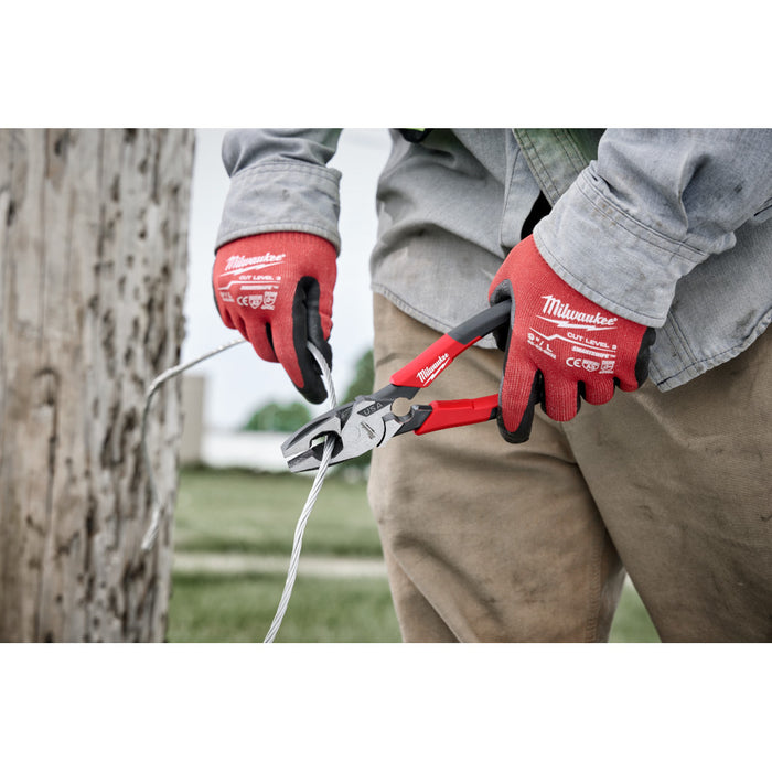 Alicates cómodos para liniero MILWAUKEE de 9" con limpiador de hilos