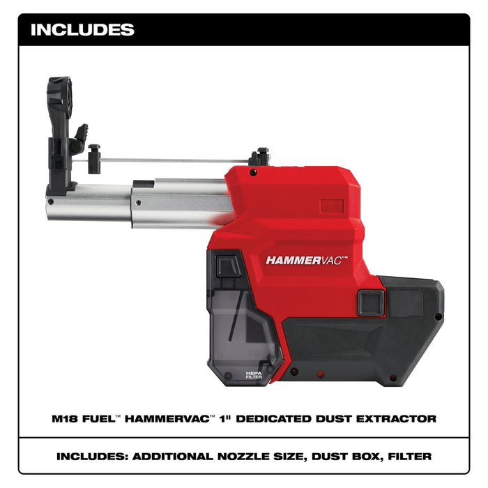 Extractor de polvo exclusivo MILWAUKEE M18 FUEL™ HAMMERVAC™ de 1"