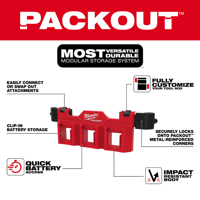 MILWAUKEE PACKOUT™ Tool Box M18™ Battery Rack Attachment