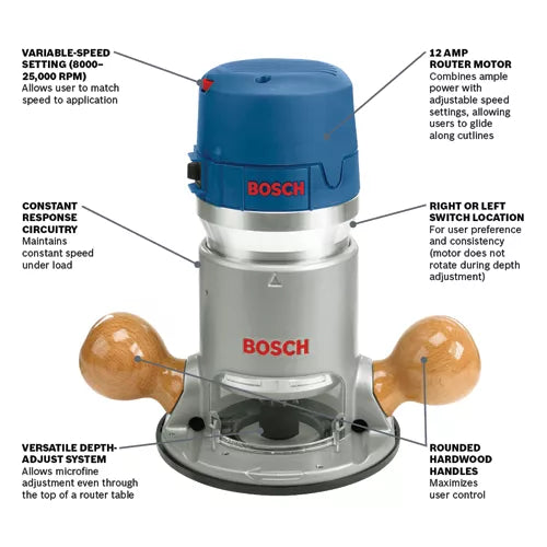 BOSCH 2.25 HP Electronic Fixed-Base Router