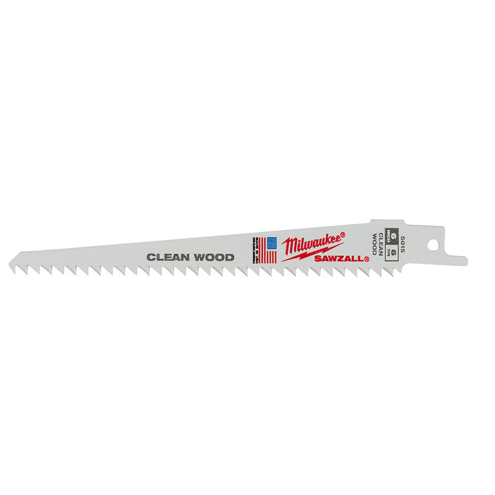 MILWAUKEE 6" 6 TPI Fleam Ground SAWZALL® Blade (5 PACK)