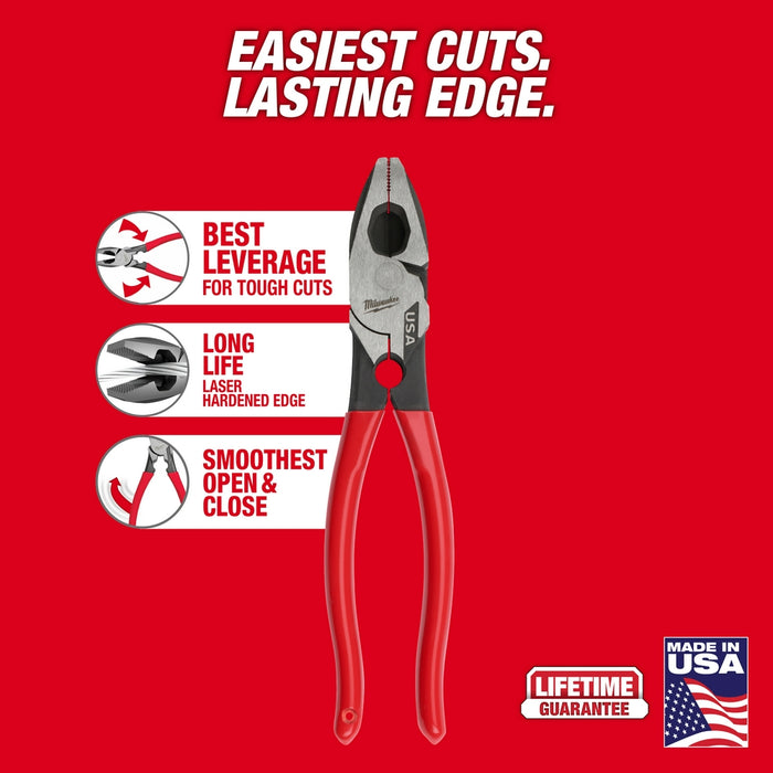 Alicates de liniero sumergidos MILWAUKEE de 9" con limpiador de roscas