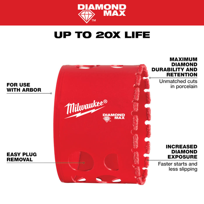 Milwaukee Tools 2-1/2" Diamond Max™ Hole Saw 49-56-5660