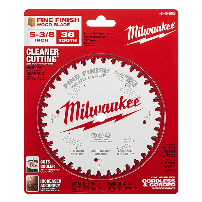 MILWAUKEE 5-3/8" 36T Circular Saw Wood Cutting Blade