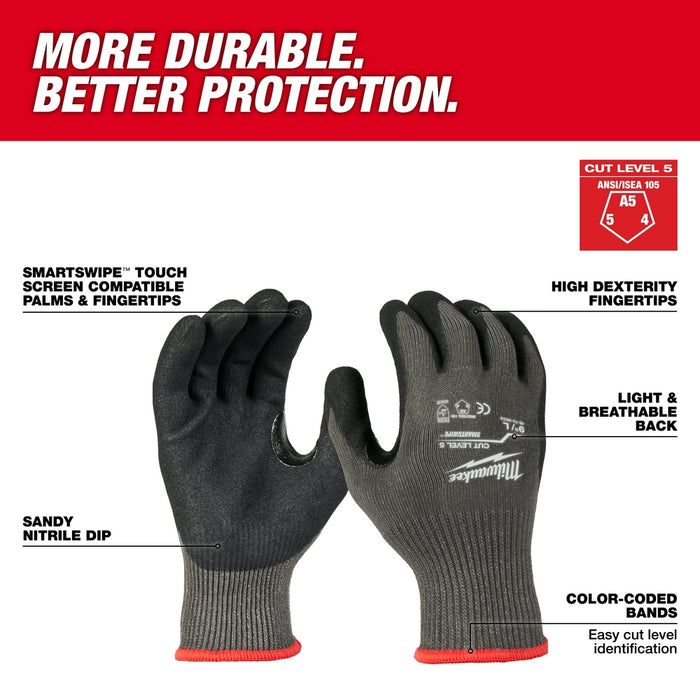 MILWAUKEE Cut Level 5 Nitrile Dipped Gloves