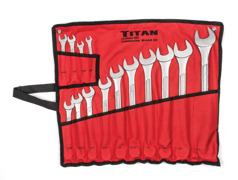 Titan 14 pc. 12 pt. SAE Raised Panel Combination
