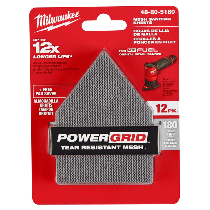 MILWAUKEE Mesh Sanding Sheets For M12 FUEL™ Orbital Detail Sander (12 PACK)