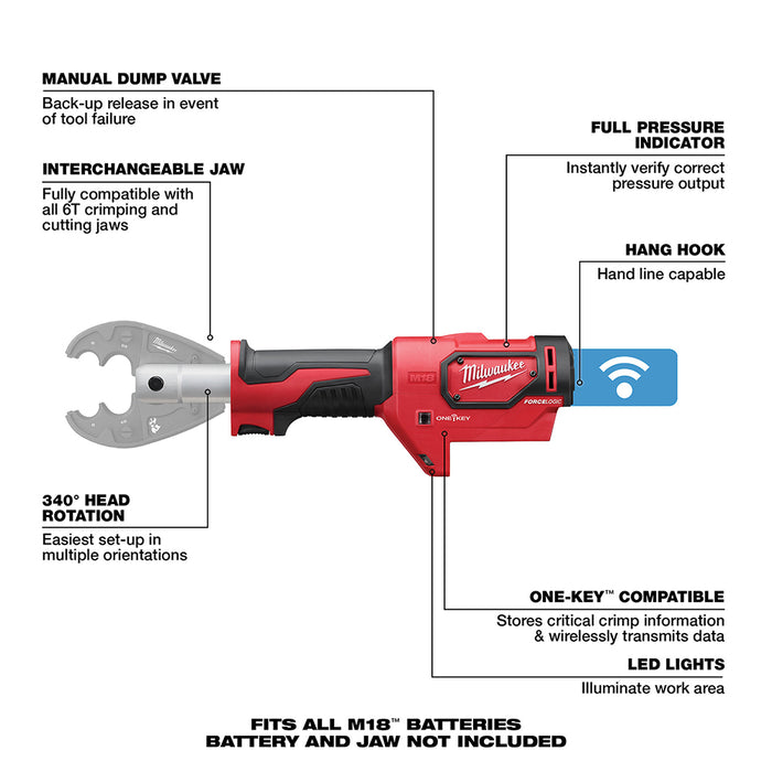 Engarzadora MILWAUKEE M18™ FORCE LOGIC™ 6T (solo herramienta)