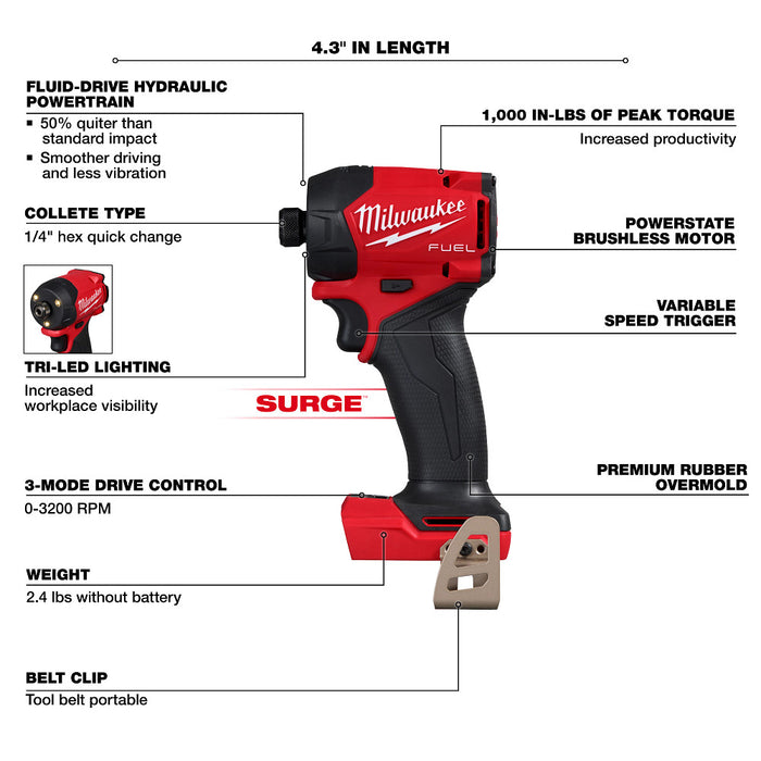 M18 FUEL™ SURGE™ 1/4" Hex Hydraulic Driver 2761-20