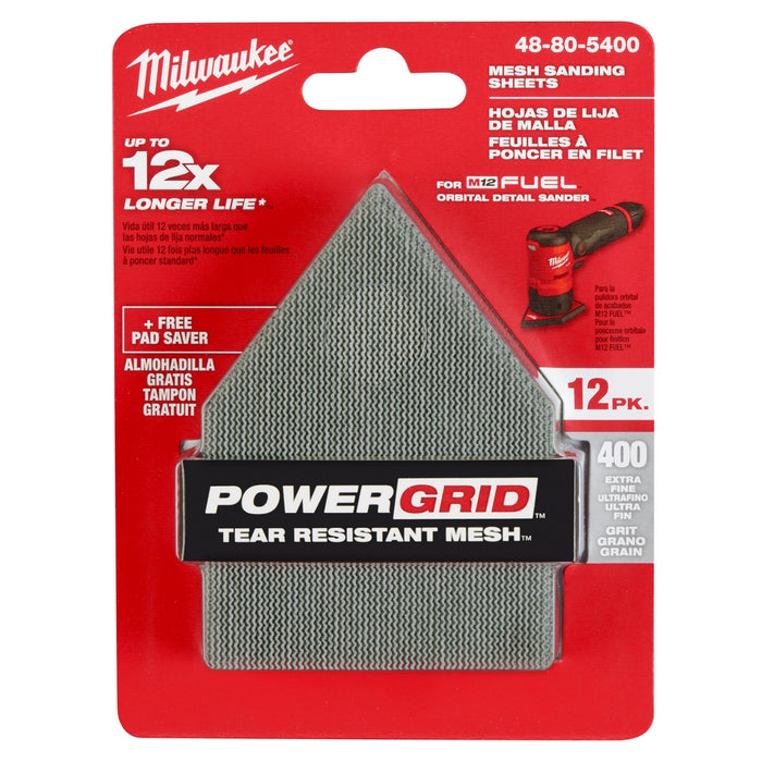 MILWAUKEE Mesh Sanding Sheets For M12 FUEL™ Orbital Detail Sander (12 PACK)