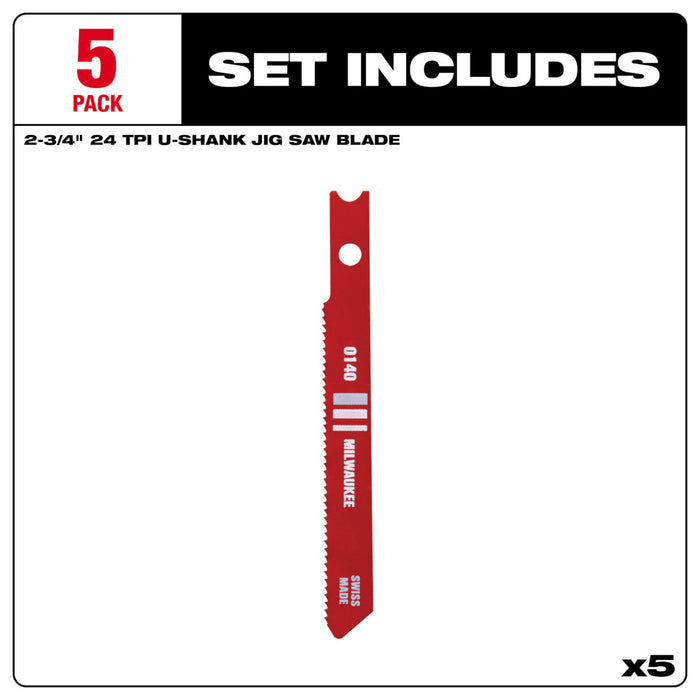 Milwaukee Tools 2-3/4", 24 TPI, Jig Saw Blades 48-42-0140