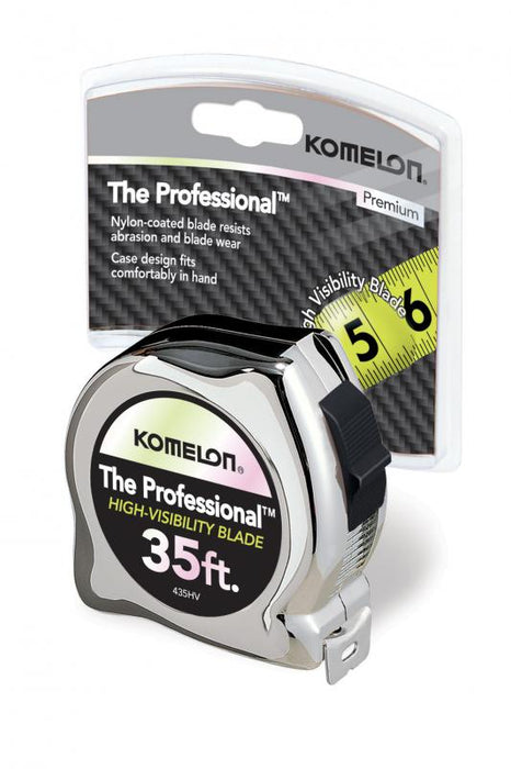 Komelon 35' x 1" Chrome Professional with High Visibility Blade