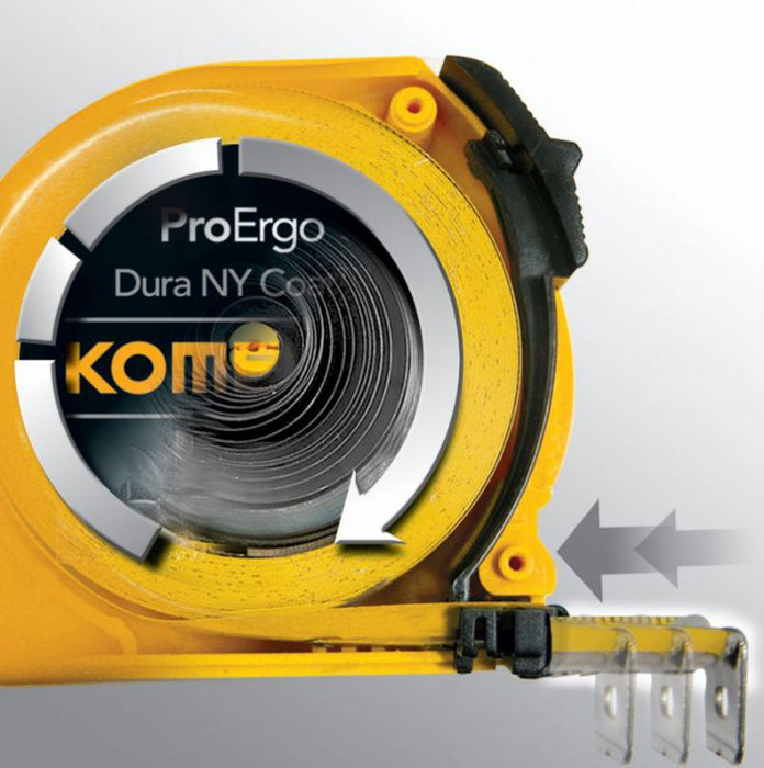 Komelon 12'/3.5 x 1/2" Yellow Professional - Inch/Metric